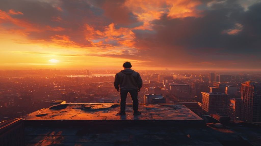 Character overlooking Los Santos