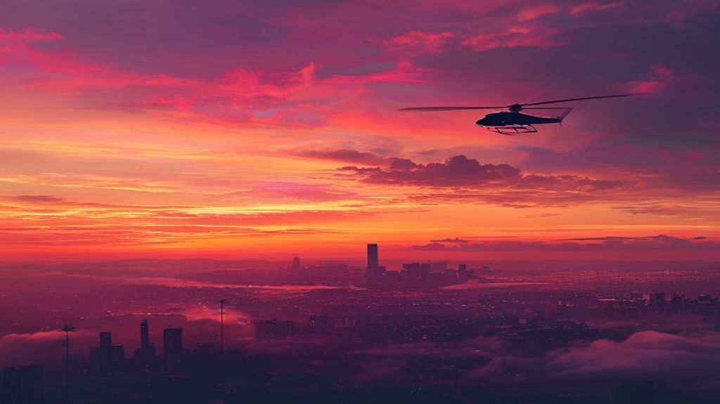 Panoramic view of Los Santos at sunset