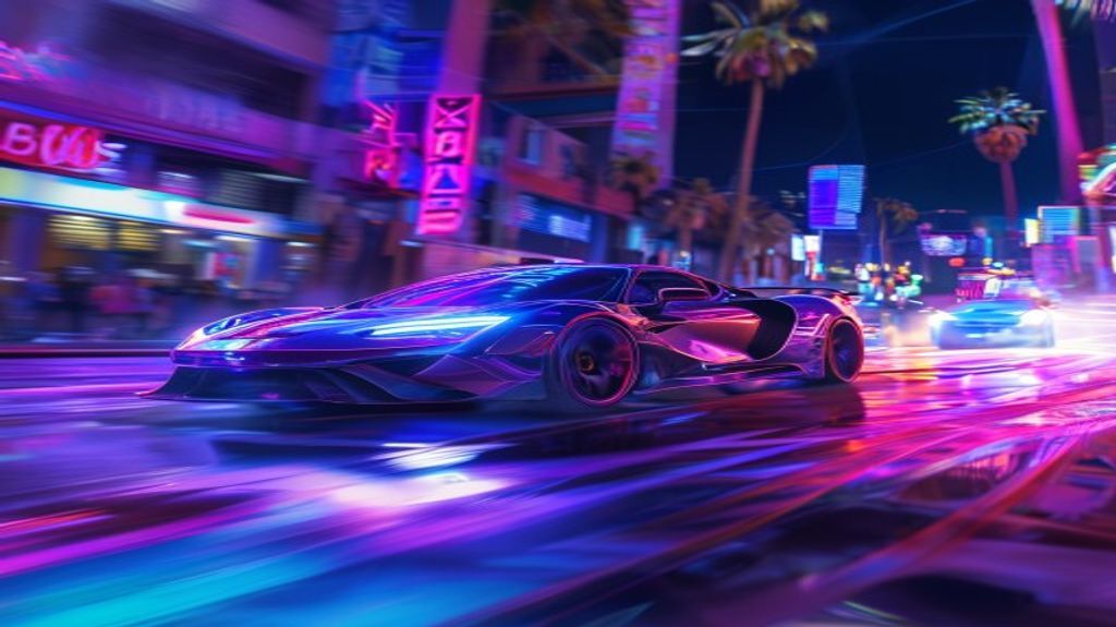 Futuristic sports car drifting in Los Santos