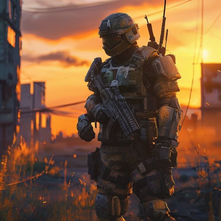 PUBG Mobile soldier scouting a city