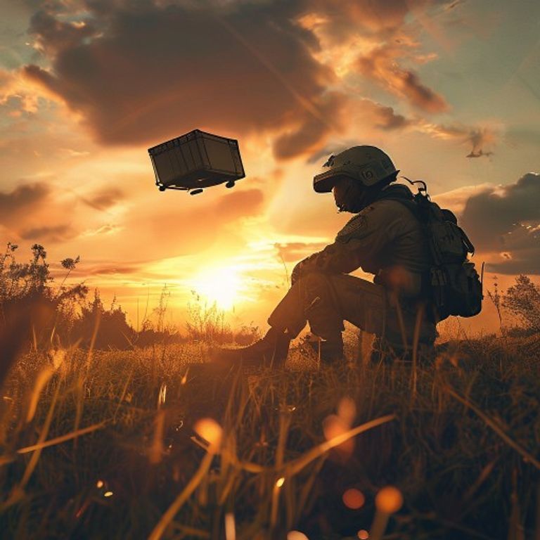 Player observing a PUBG Mobile airdrop crate