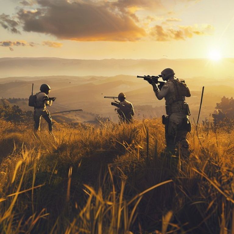 Tactical squad surveying the map