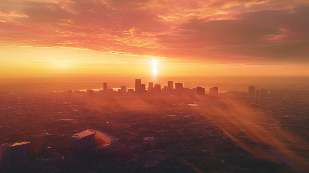 Aerial sunset view of Los Santos