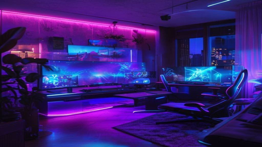Futuristic gaming room