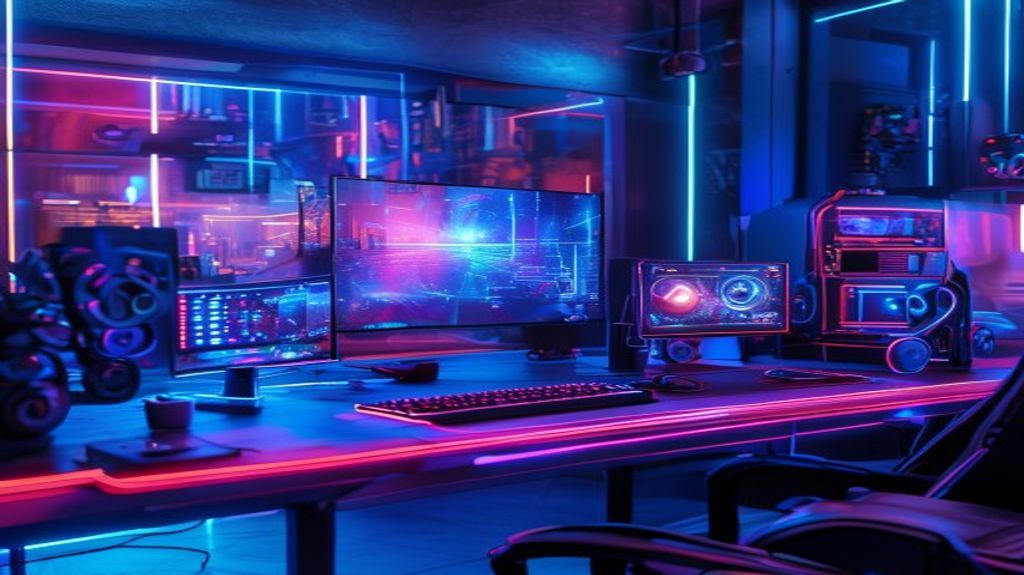 Futuristic gaming setup