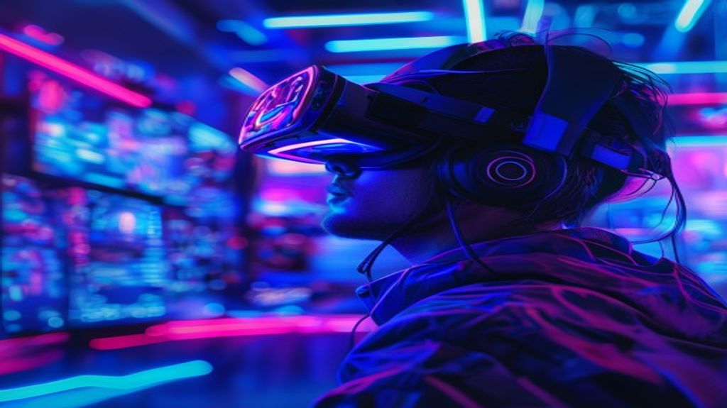 Futuristic VR gaming experience
