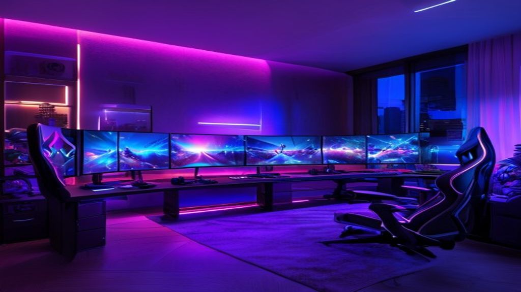 Futuristic gaming setup