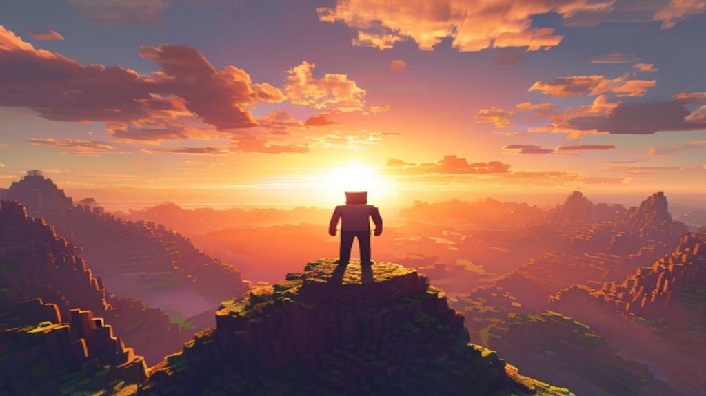 Player overlooking a vast Minecraft landscape