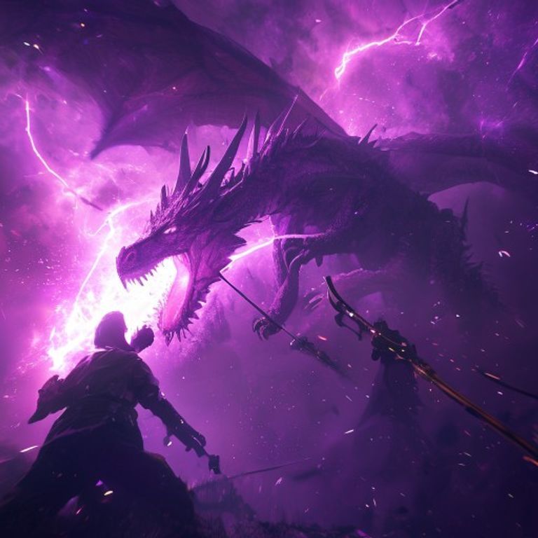 Minecraft player battling the Ender Dragon