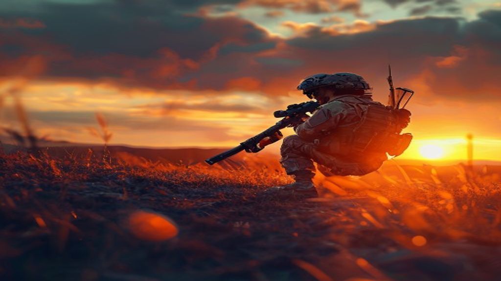 Soldier scanning the battlefield
