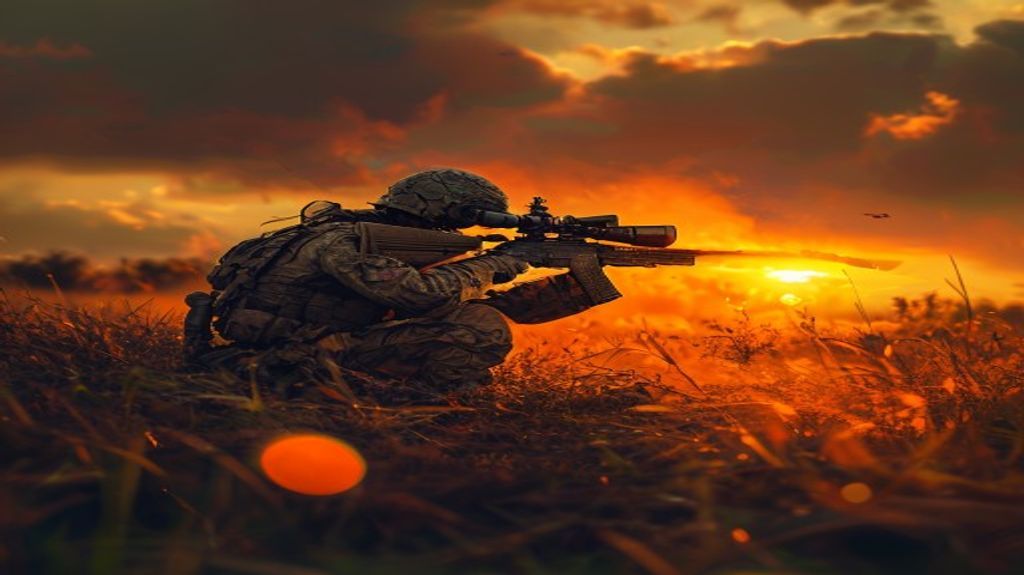 A soldier aiming a sniper rifle in a realistic PUBG Mobile field