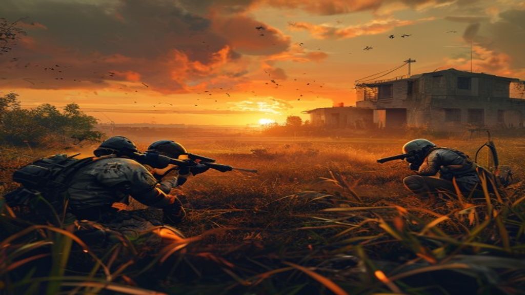 PUBG Mobile squad scouting in the field