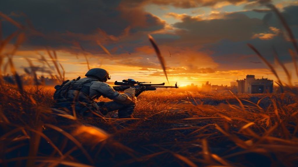 Soldier scanning the battlefield in PUBG Mobile