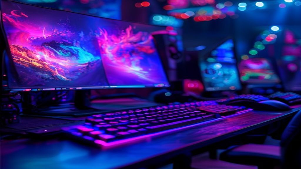 Competitive esports gaming arena