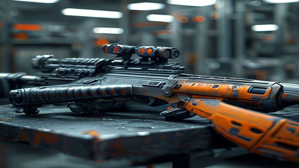 Detailed tactical rifle from a first-person shooter