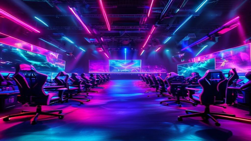 Professional esports stage setup