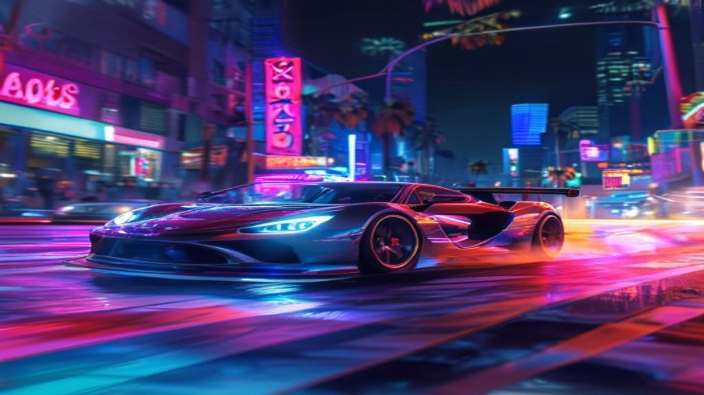Sports car drifting in Los Santos