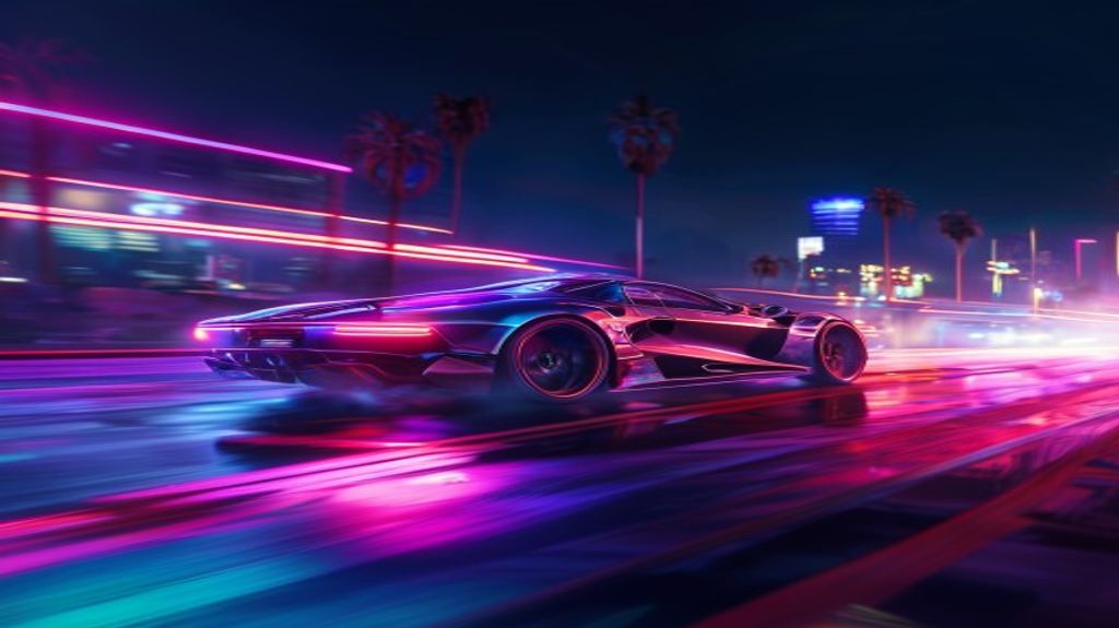 Futuristic sports car drifting in Los Santos