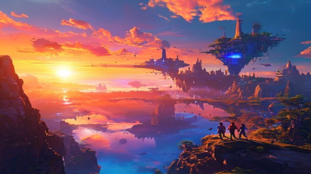 Players exploring a vast open-world game