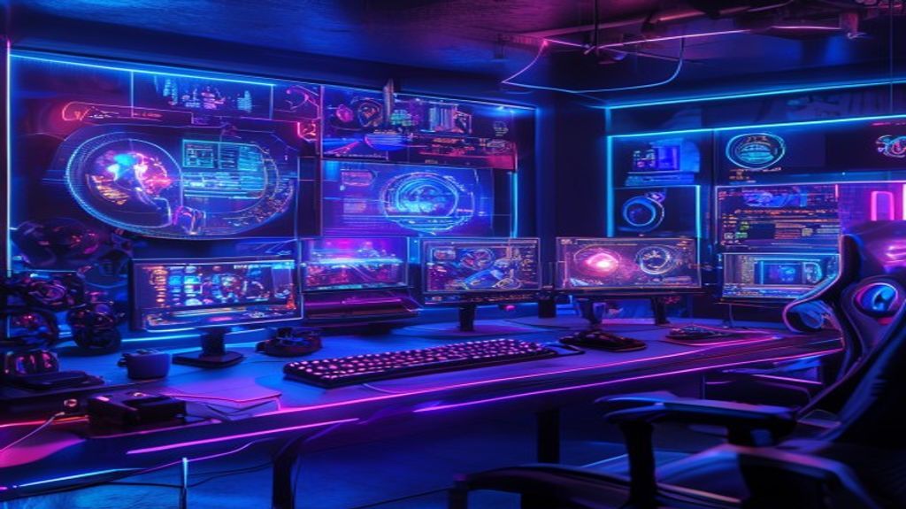 Futuristic gaming setup representing the digital evolution