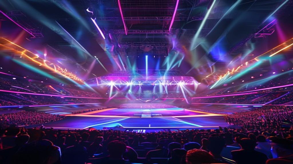 A large-scale esports event showcasing the competitive spirit