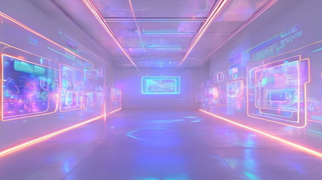 Virtual reality digital interface in a bright room