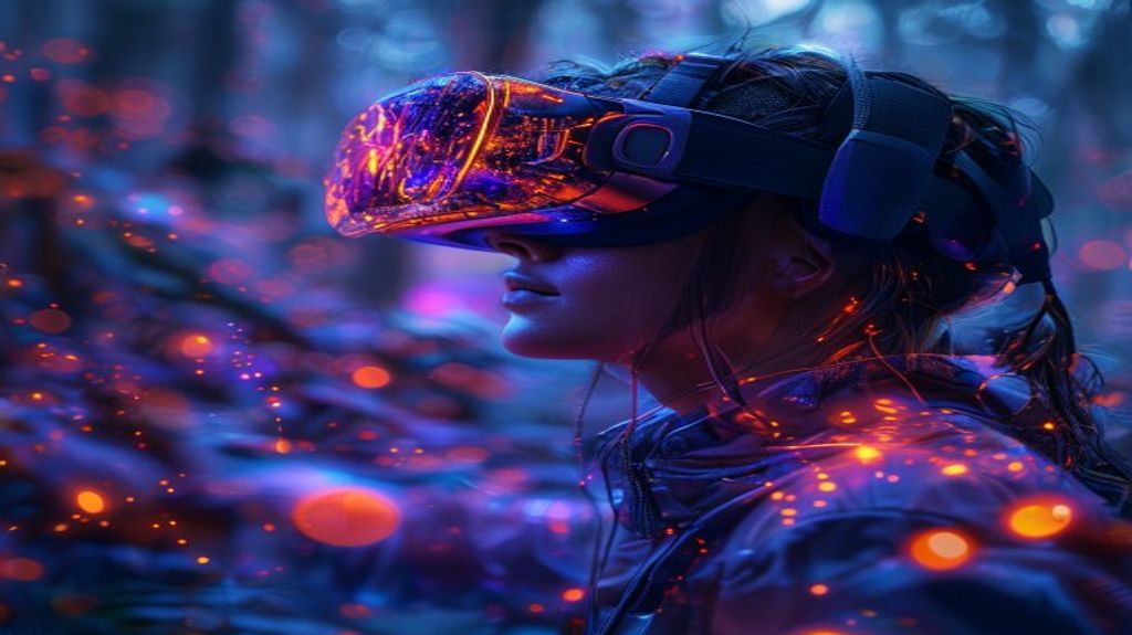 Player using advanced VR gear