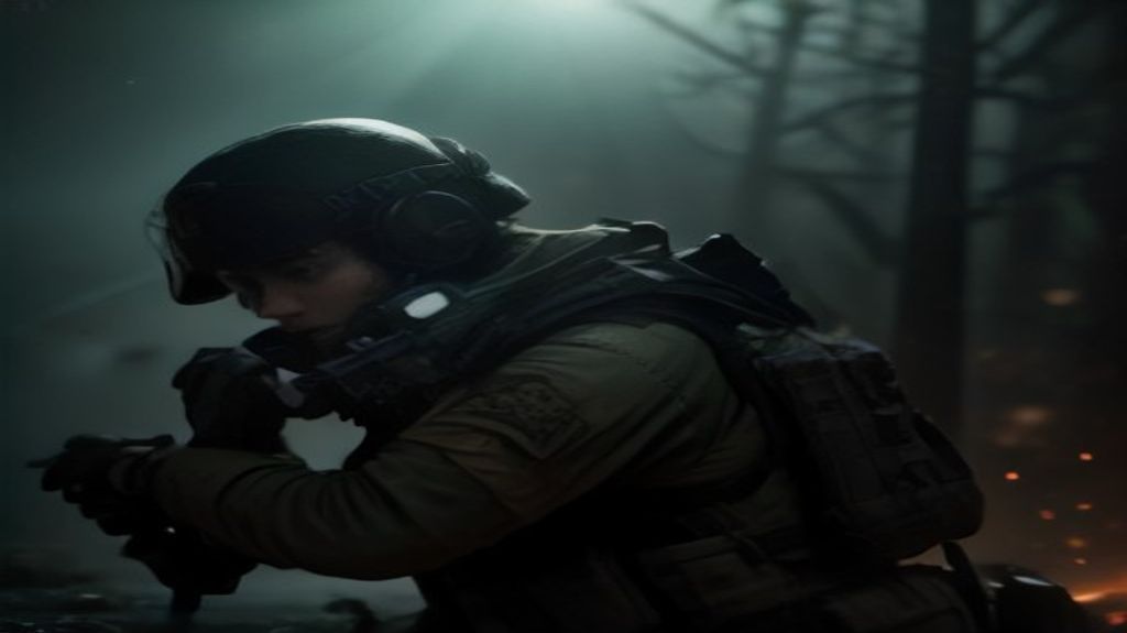 A Call of Duty player aiming an assault rifle in a gritty, intense battlefield, showcasing the focus required in the current meta.