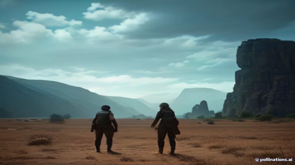 Two PUBG Mobile players strategically moving across an open field towards cover during a mid-game rotation, demonstrating tactical awareness.